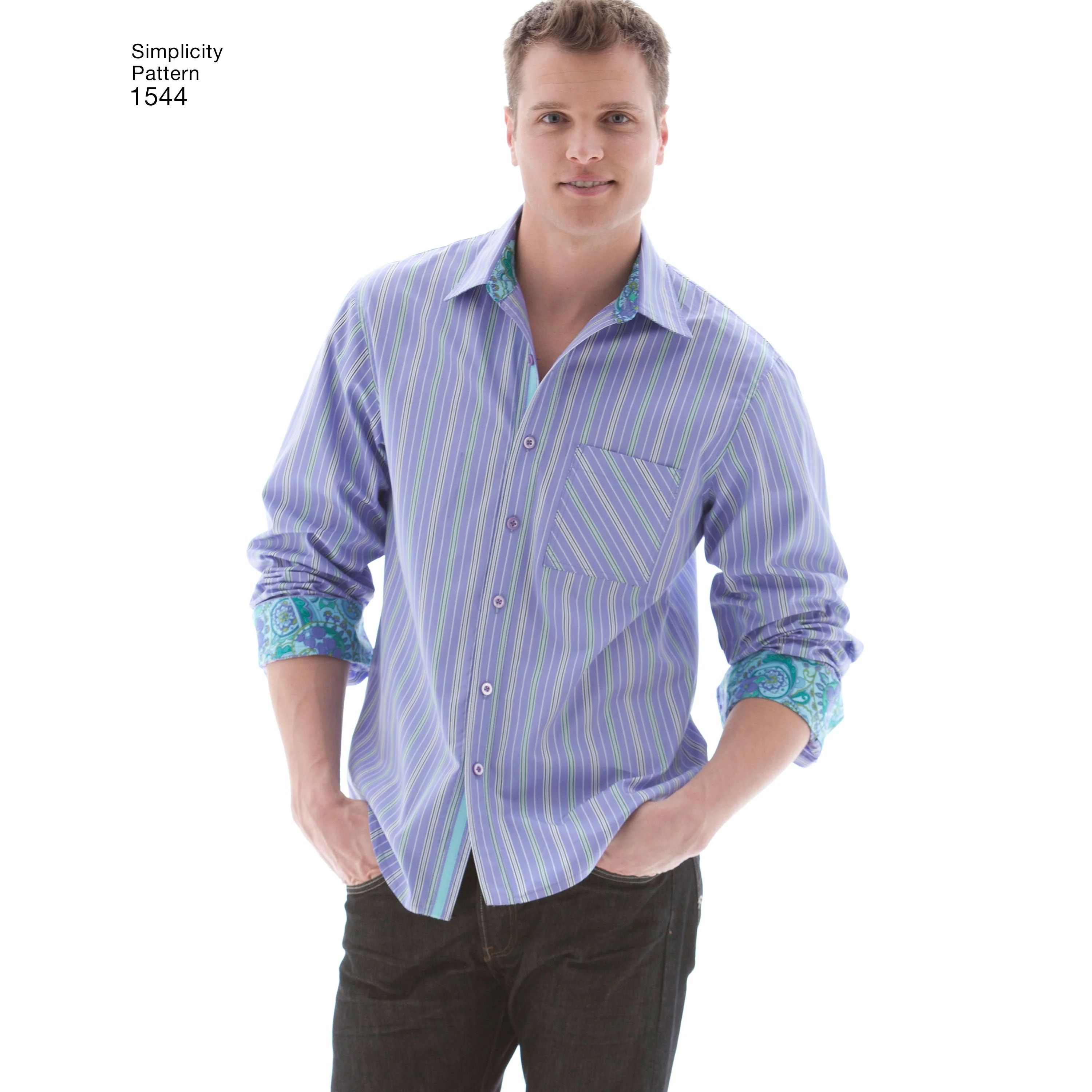 Simplicity Pattern 1544 Men's Shirt with Fabric Variations