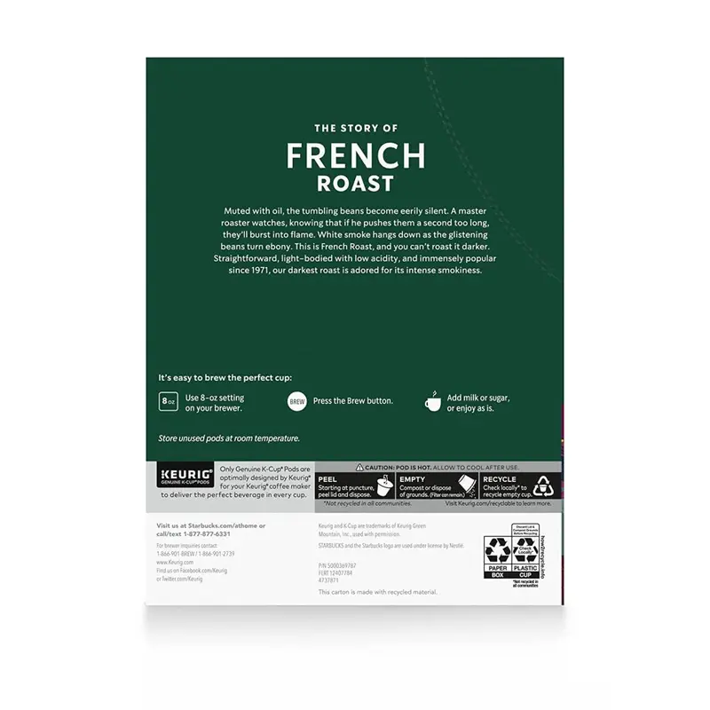 Kapsułki Starbucks French Roast Dark Roast K-Cup, 96 sztuk, 100% kawa Arabica