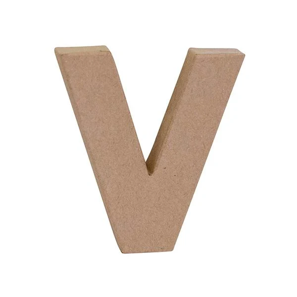 Makr Paper Mache, Small Letter V- 4 inch