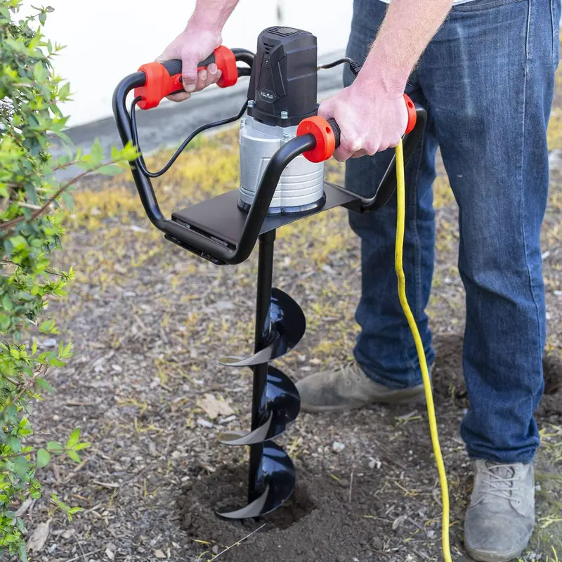 Świder glebowy XtremepowerUS 1500 W – wiertło o średnicy 15 cm, uchwyt tłumiący wibracje i blokada bezpieczeństwa
