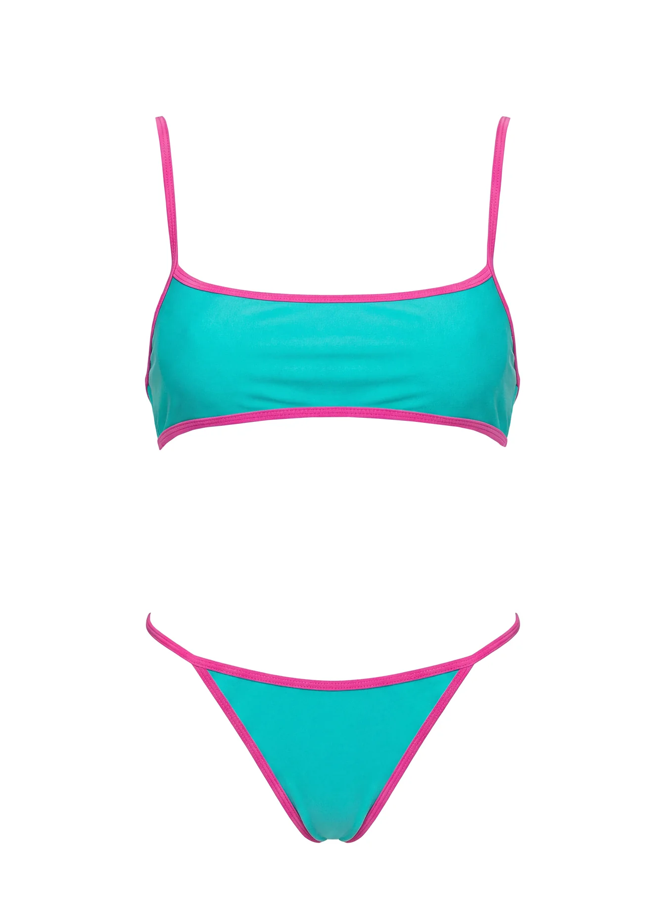 Beasley Cheeky Bikini Bottoms Green / Pink