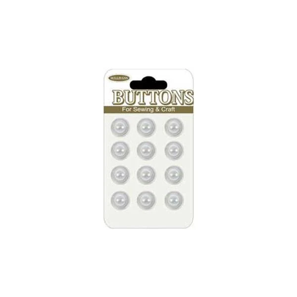 Sullivans Plastic Button, Frosted- 9 mm