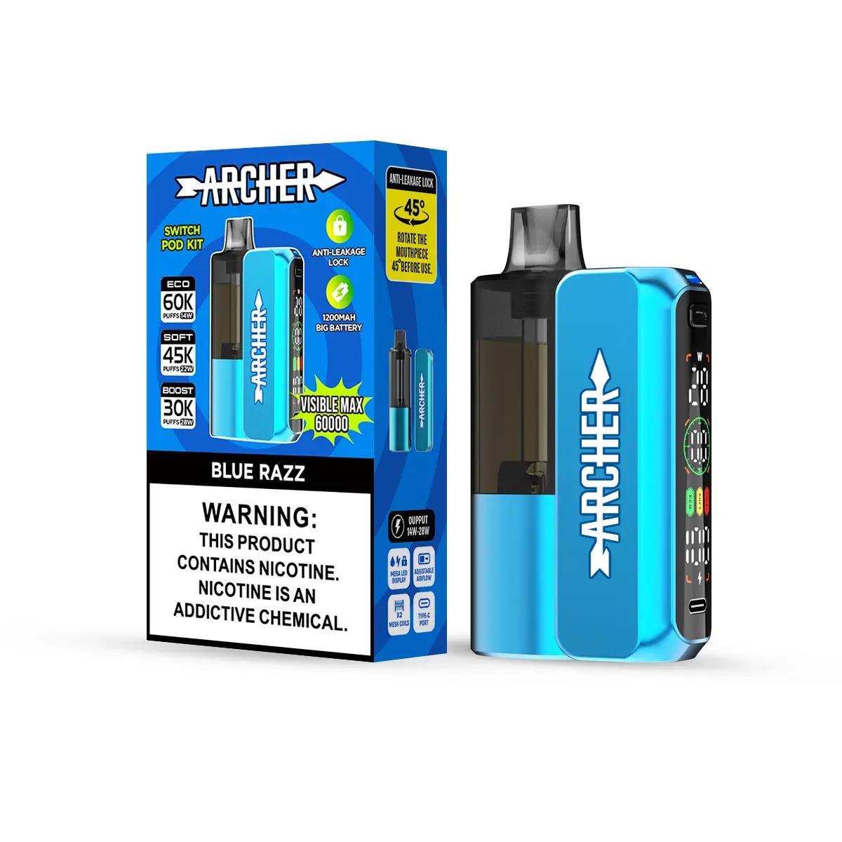 Vapmod Arhcher Visible Max 60000 Kit - Replaceable Pod Vape - JNR VAPES OFFICIAL
