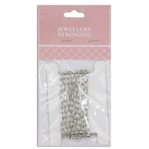 7x4mm Straight Oval Link Chain, Dark Silver- 1m- Sullivans