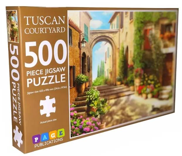 500-Piece Jigsaw Puzzle, Tuscan Courtyard