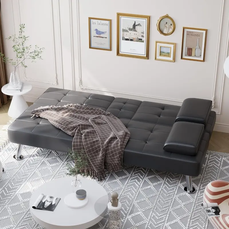 Sofa rozkładana Shahoo – rozkładana sofa ze skóry ekologicznej do salonu