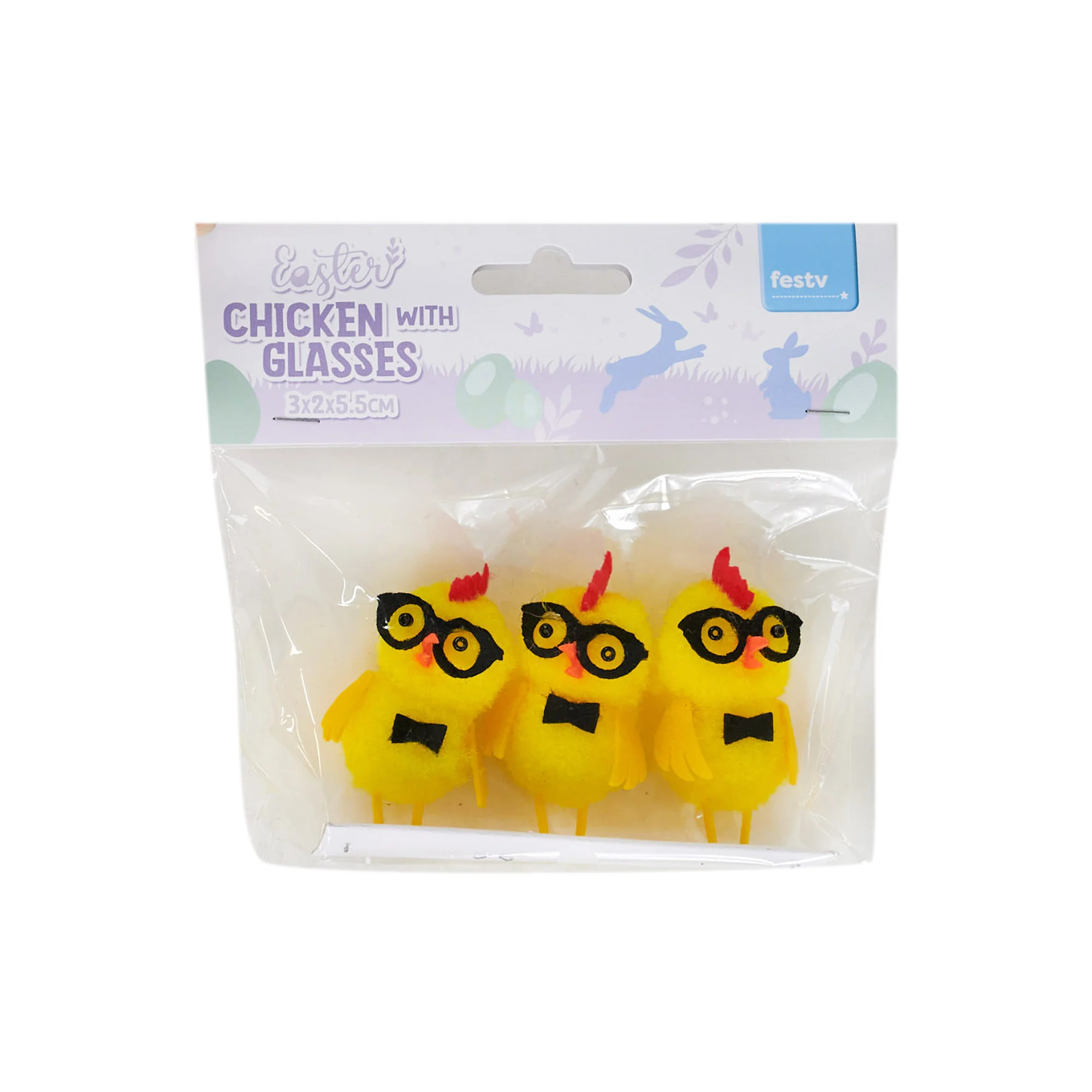 Chicken With Glasses, 14x12cm