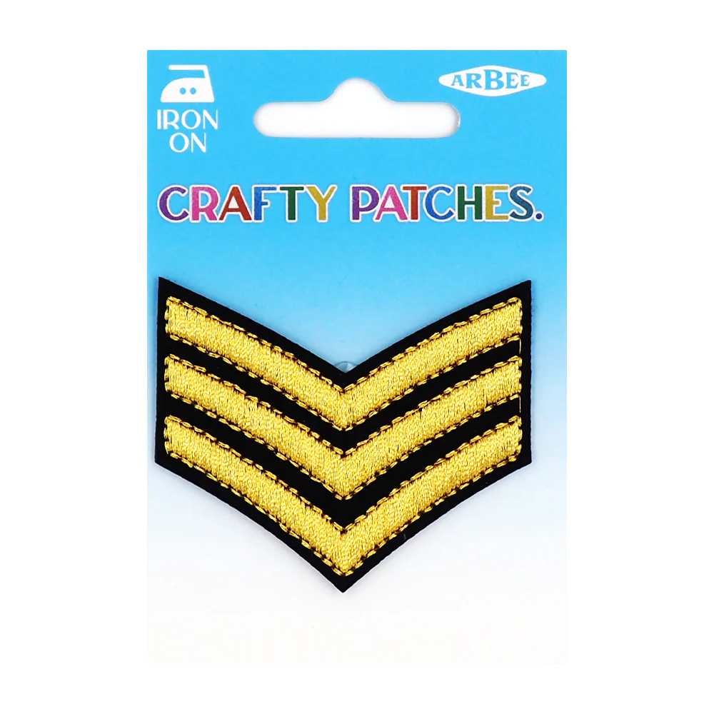 Arbee Crafty Patch, 3 Gold Stripes- 1pc