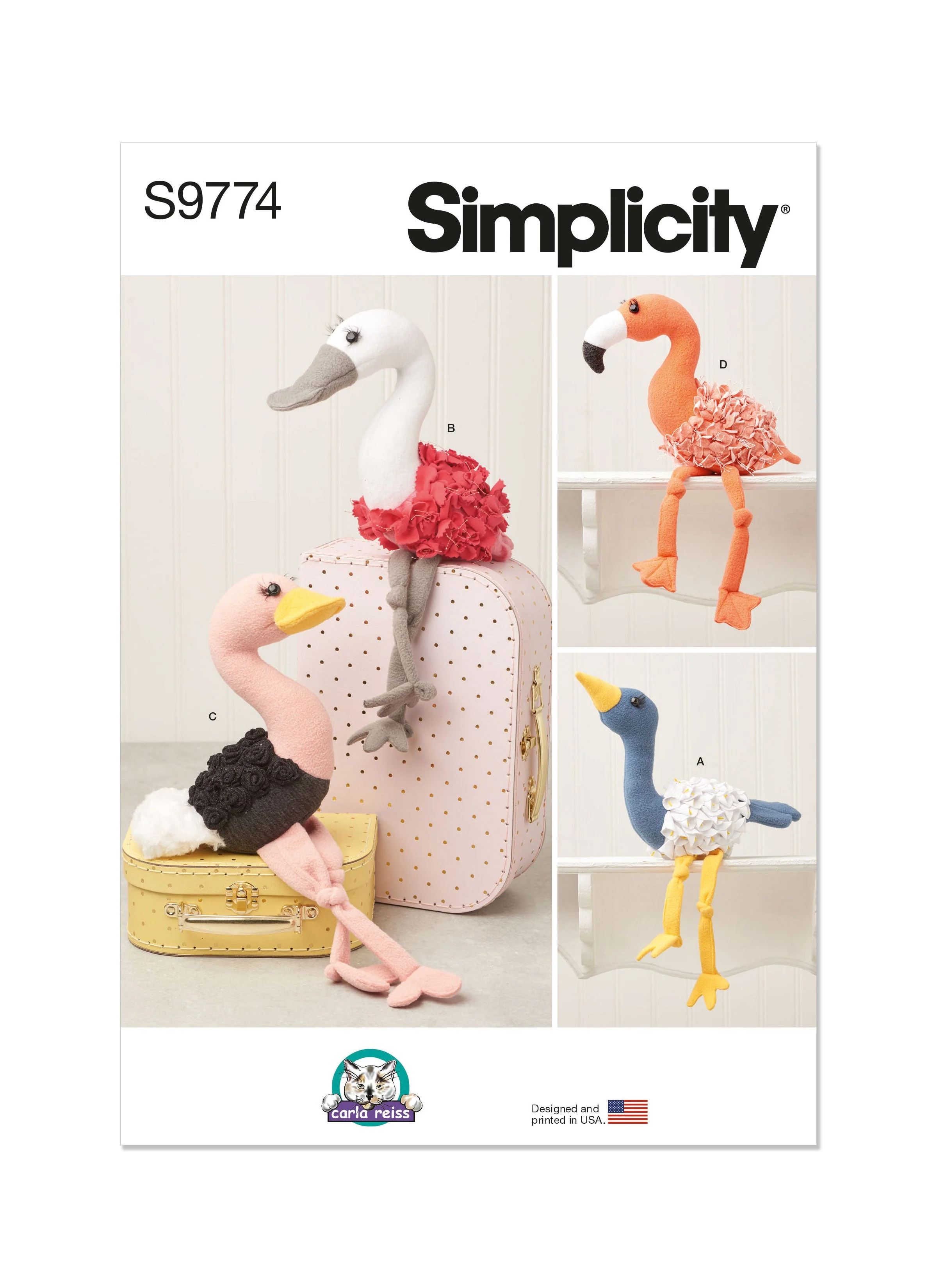 Simplicity Pattern S9774 Decorative Plush Birds