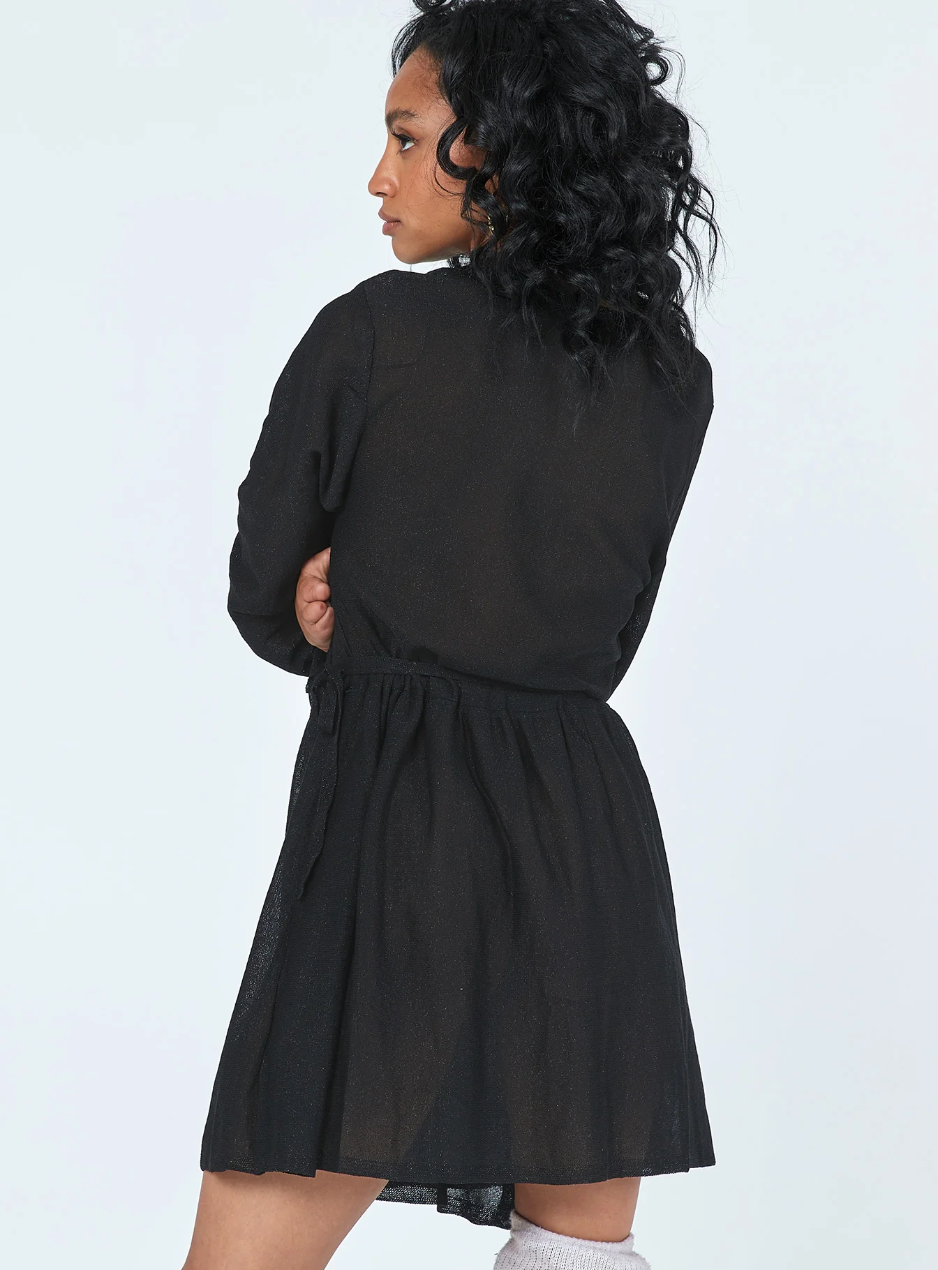 Chiara Long Sleeve Mini Dress Black
