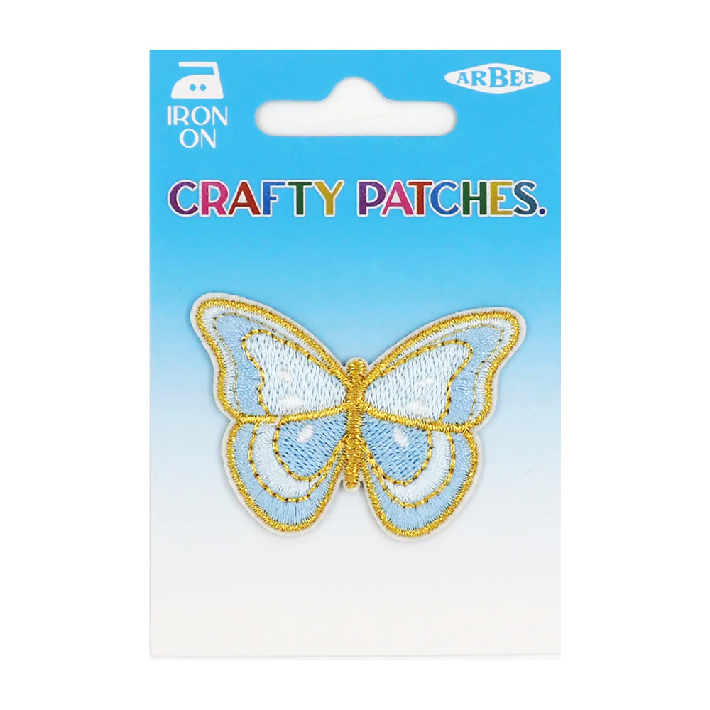 Arbee Crafty Patch, Blue Gold Butterfly- 1pc
