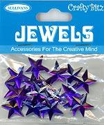 Crafty Bitz Jewels, Star Purple- 15pc