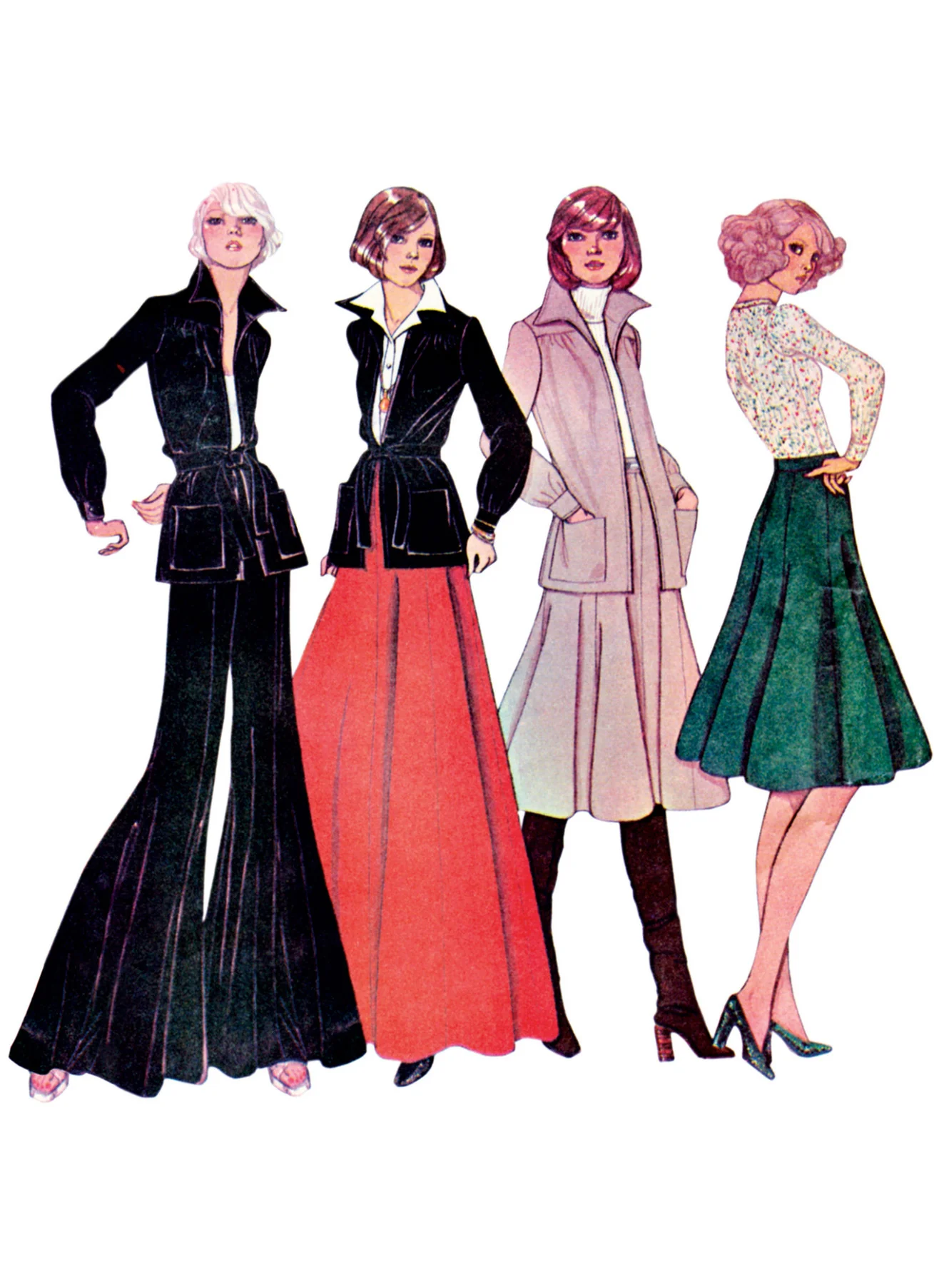 McCall’s M8542 1970s Misses' Jacket, Skirt and Pants