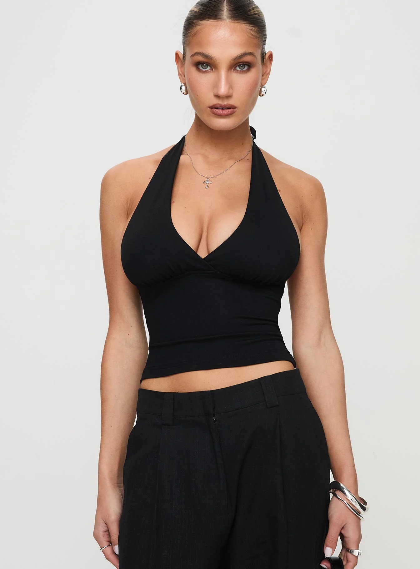 Whimsy Halter Top Black Petite