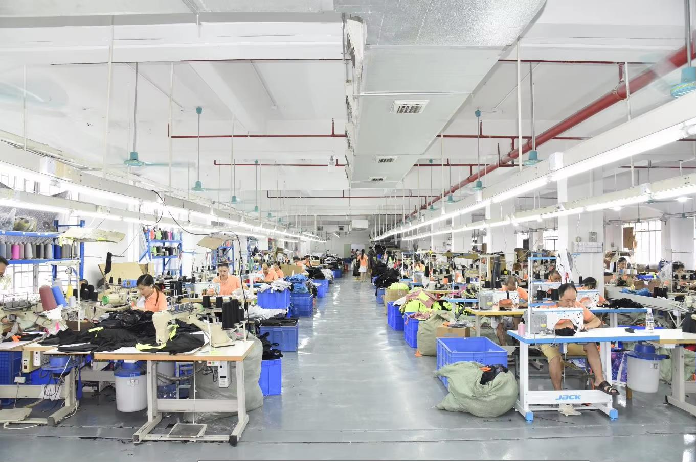 Warehouse aisle with stocked shelves