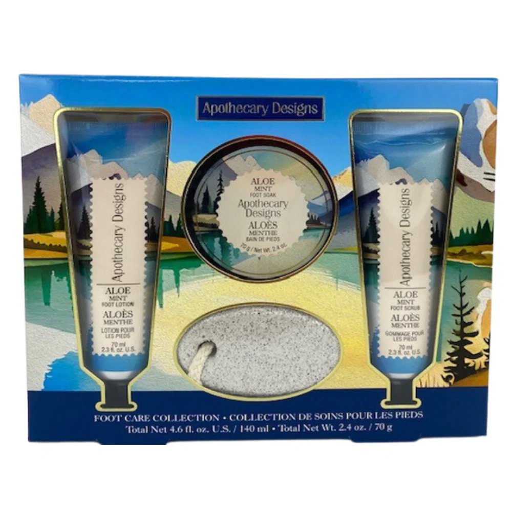 Foot Care Collection, Aloe Mint, 4pcs Set