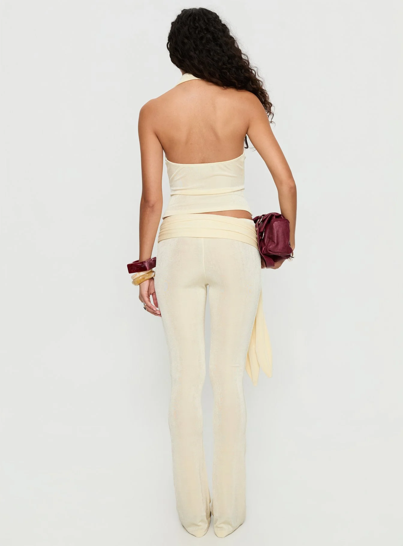 Butterfly Tie Detail Pants Lemontini