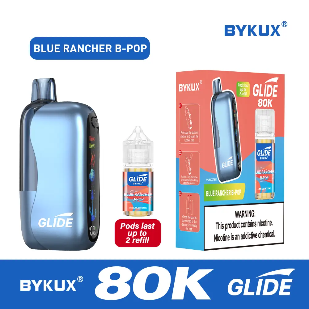 【Buy 1 + 2 Get 3 Free】BYKUX GLIDE 80K Puffs Replaceable Vape Combo Sales 【1 Kit + 2 Pods】 - JNR VAPES OFFICIAL