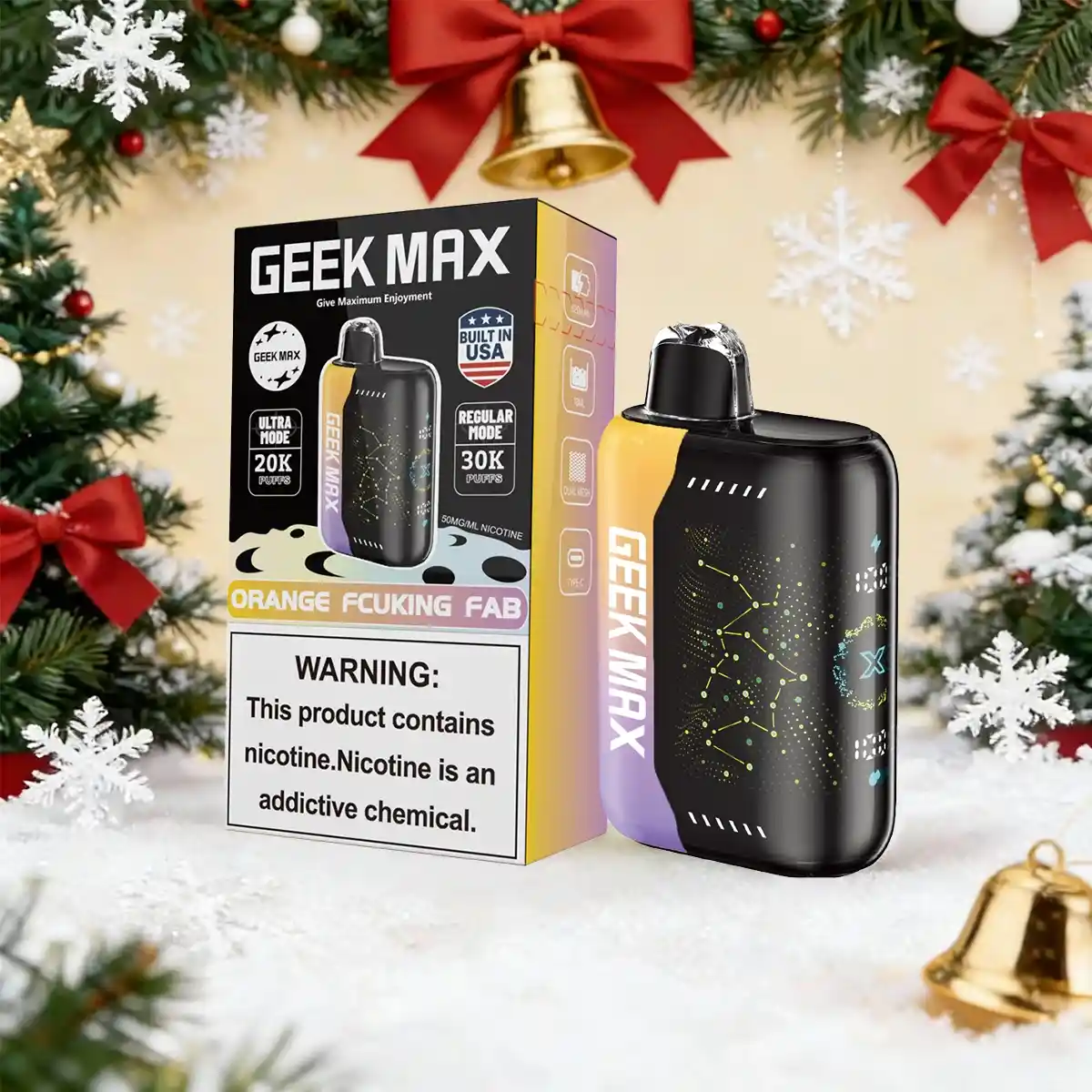Orange Fcuking Fab | Geek Max 30000 Puffs Disposable Vape - JNR VAPES OFFICIAL