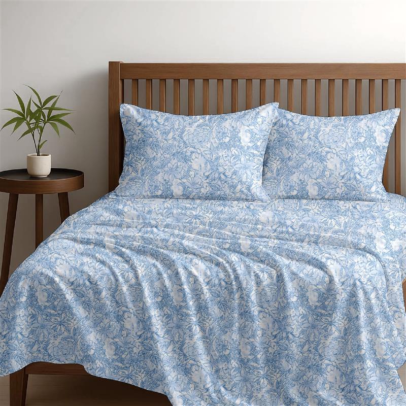 Alaria Printed Cotton Sheet Set, Flora