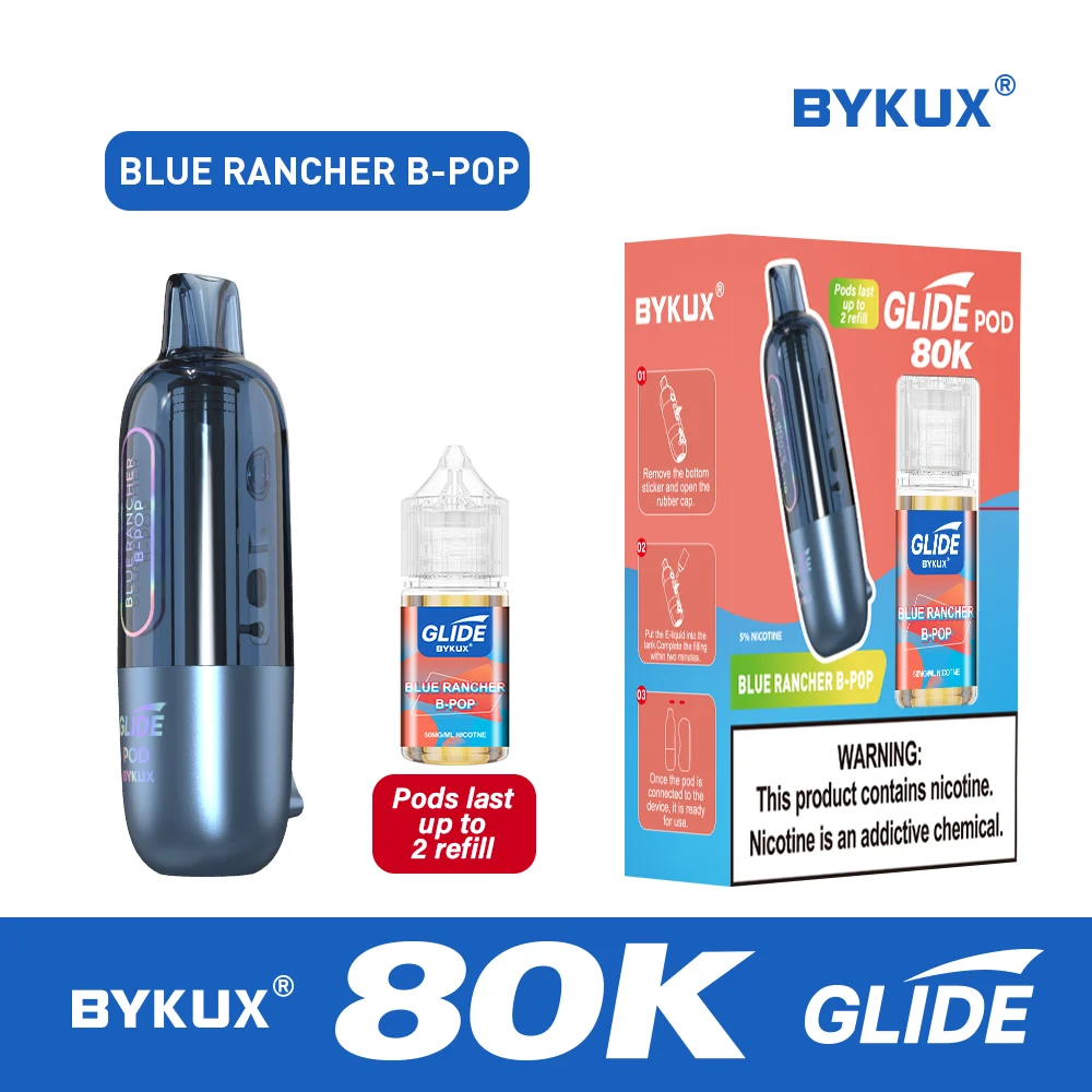 BYKUX GLIDE 80K Puffs 5% Nicotine Replacement Pod - JNR VAPES OFFICIAL