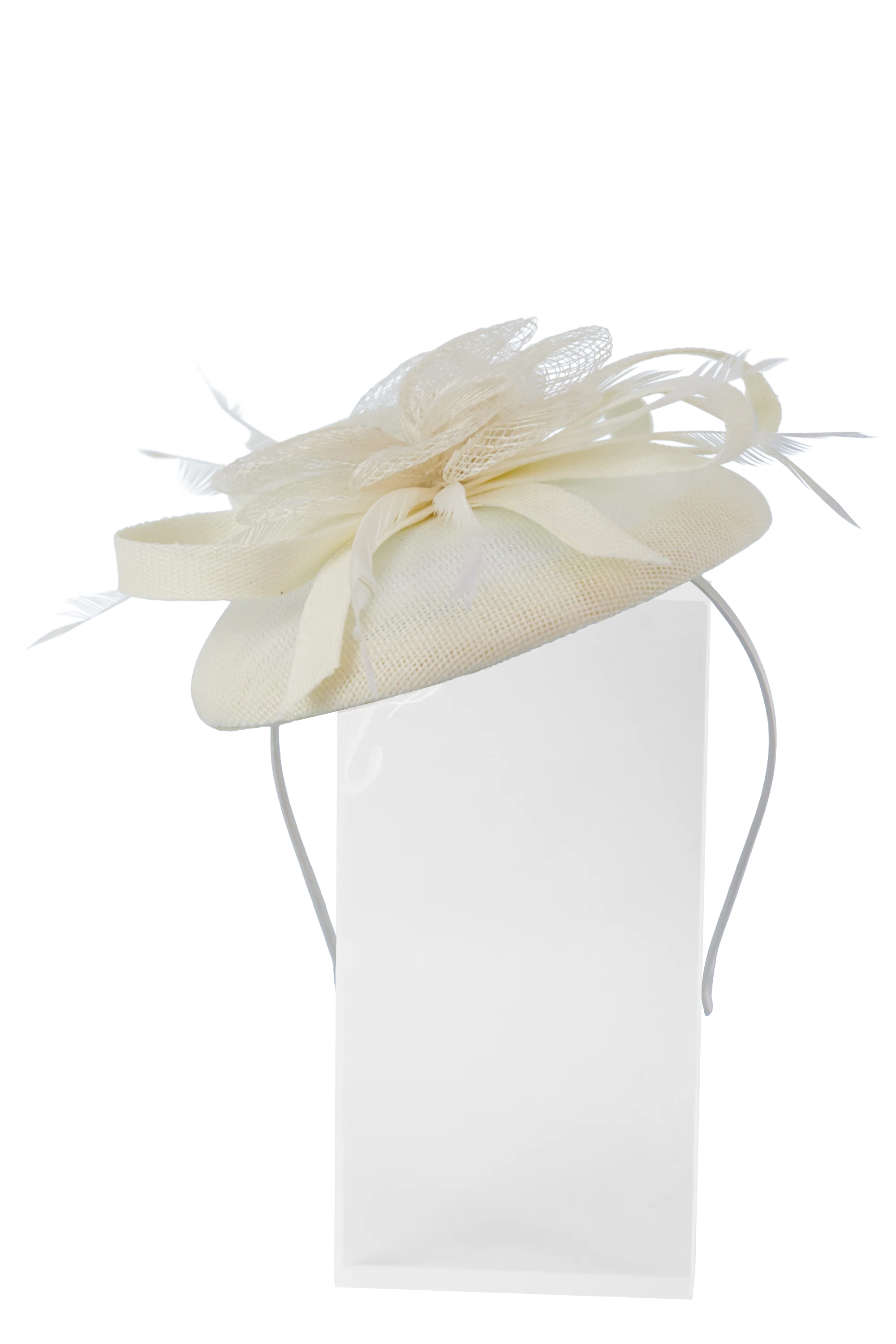 Lincraft Sinamay Fascinator With Headband and Clip, Ivory