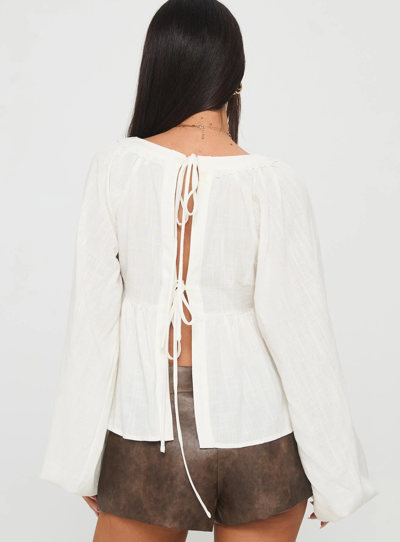 Benjie Long Sleeve Top White