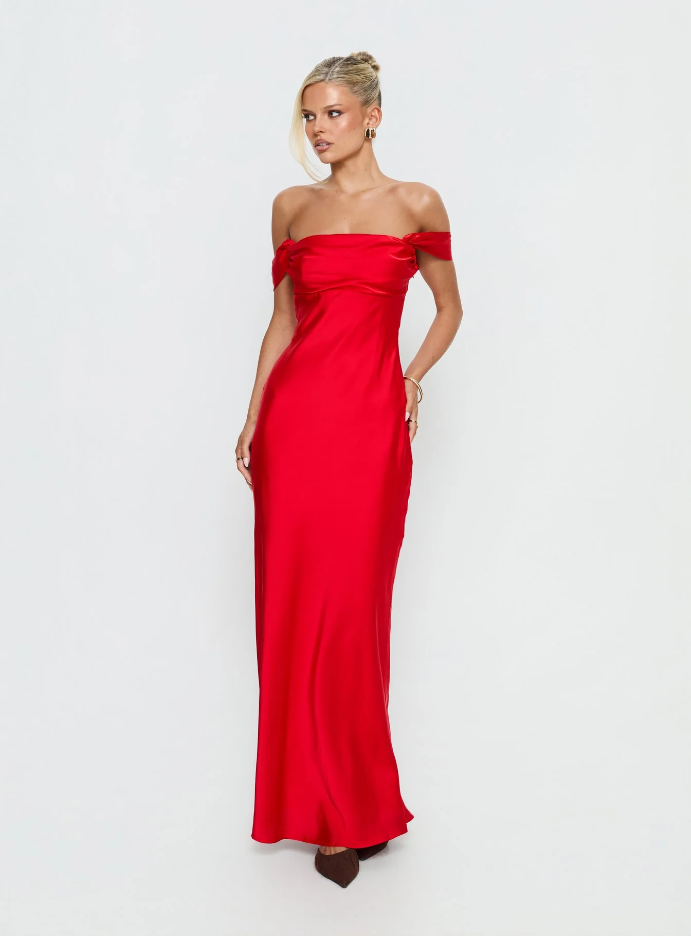 Azura Off The Shoulder Maxi Dress Red