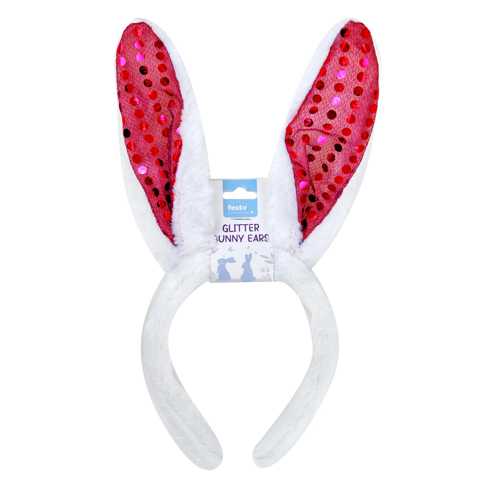 Easter Glitter Bunny Ears, Red