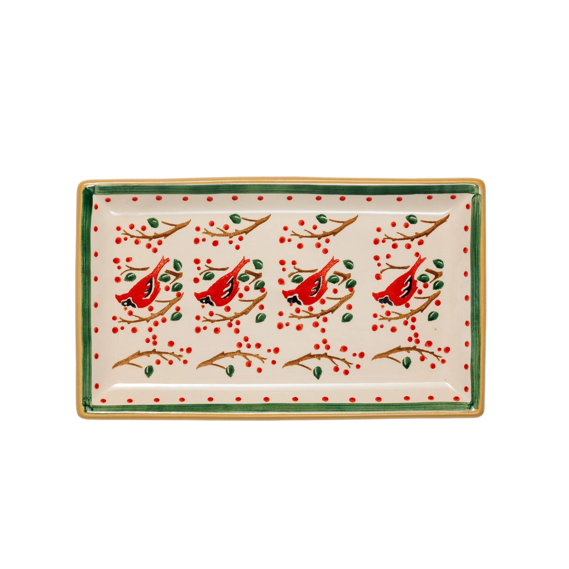 Medium Rectangle Plate Berry Bird