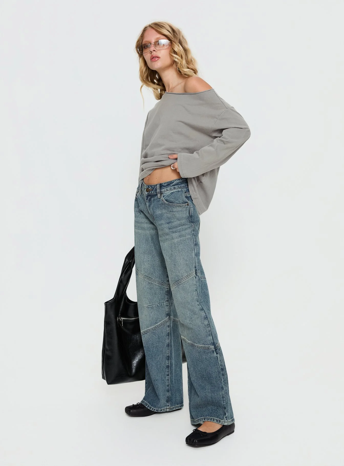 Atmosphere Mid Rise Straight Leg Jeans Antique Wash
