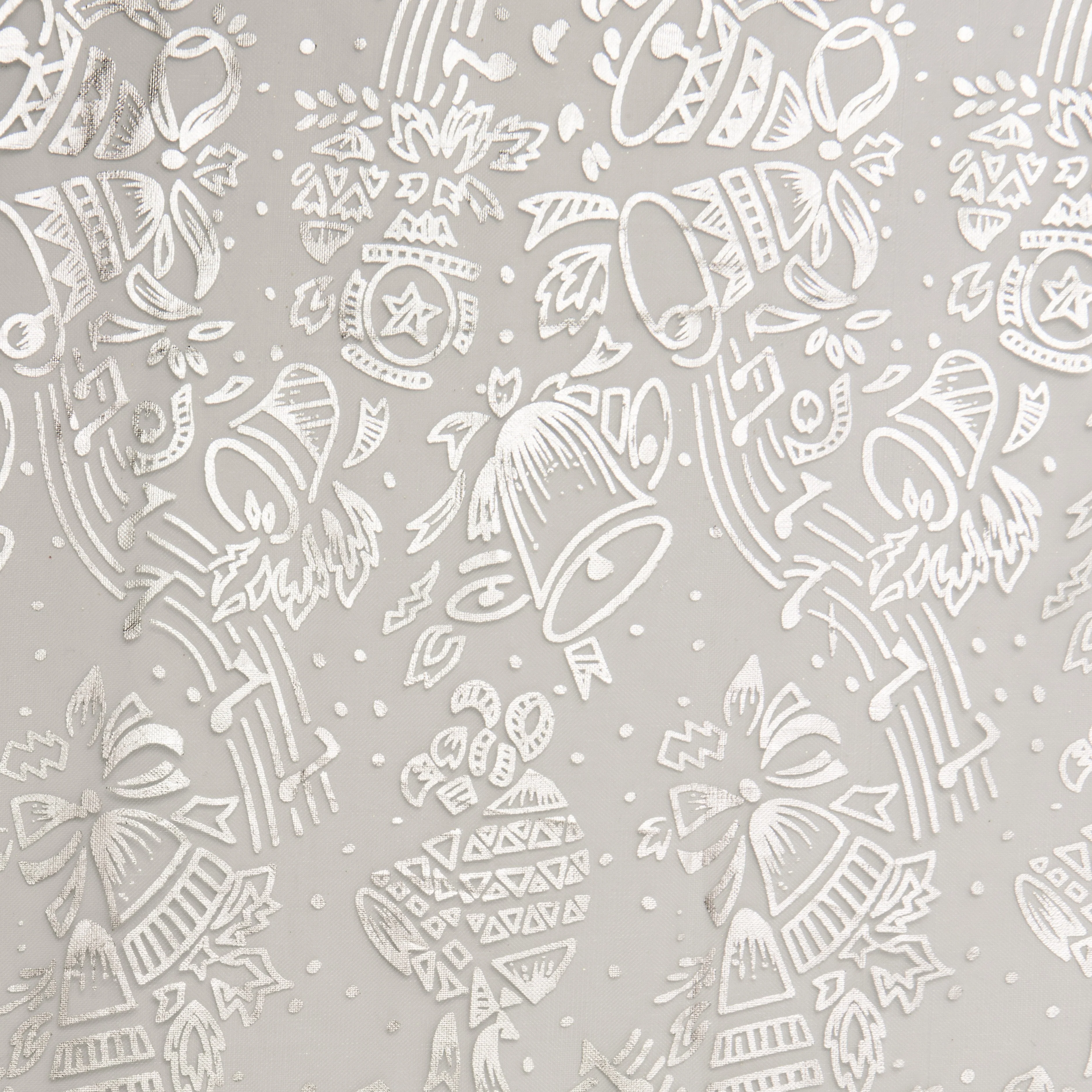 Christmas Organza Fabric, Bells Silver- Width 148cm