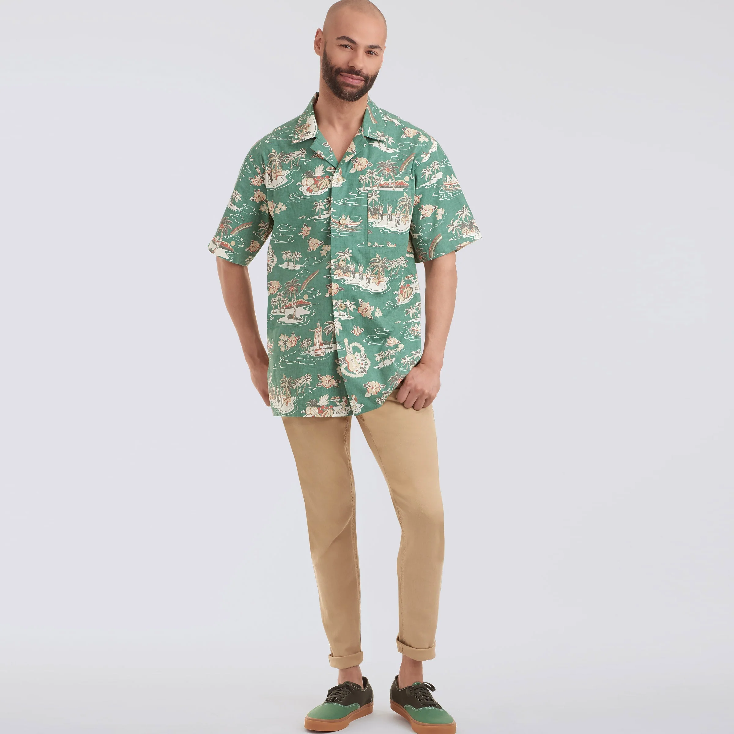 Simplicity Pattern 9157 Men's Open Pointed Collar Shirts