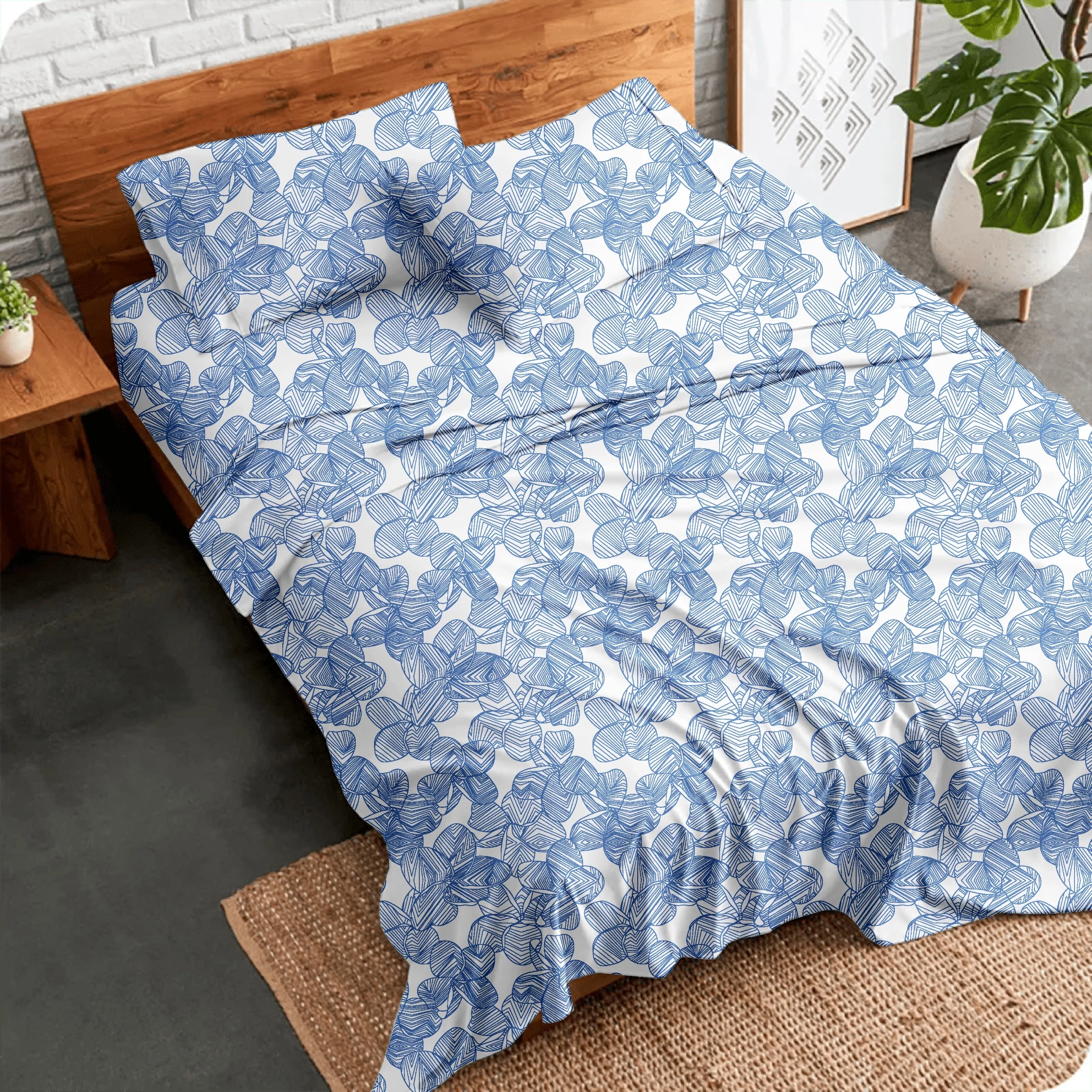 Alaria Printed Cotton Sheet Set, Bloom