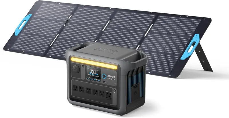 Przenośna elektrownia SOLIX C1000, akumulator LiFePO4 1056 Wh, moc 1800 W, nadaje się do zasilania energią słoneczną, 6 gniazd