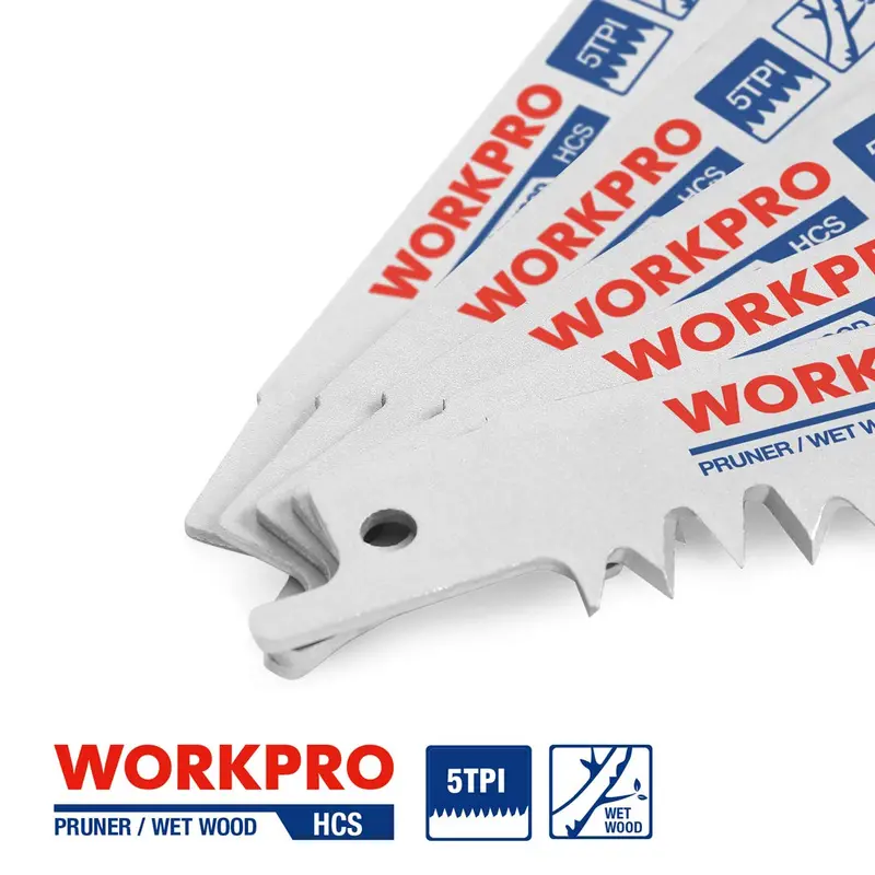 Brzeszczot do piły do ​​przycinania drewna WORKPRO – zestaw 5 brzeszczotów alternatywnych o długości 23 cm