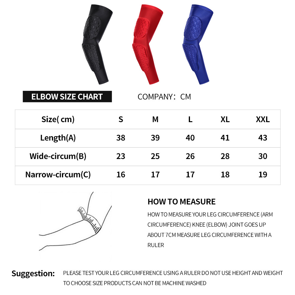 Honeycomb EVA Elbow Pad Compression Arm Sleeve Anti-Collision Men & Women for Outdoor Sports Soccer Basketball Cycling