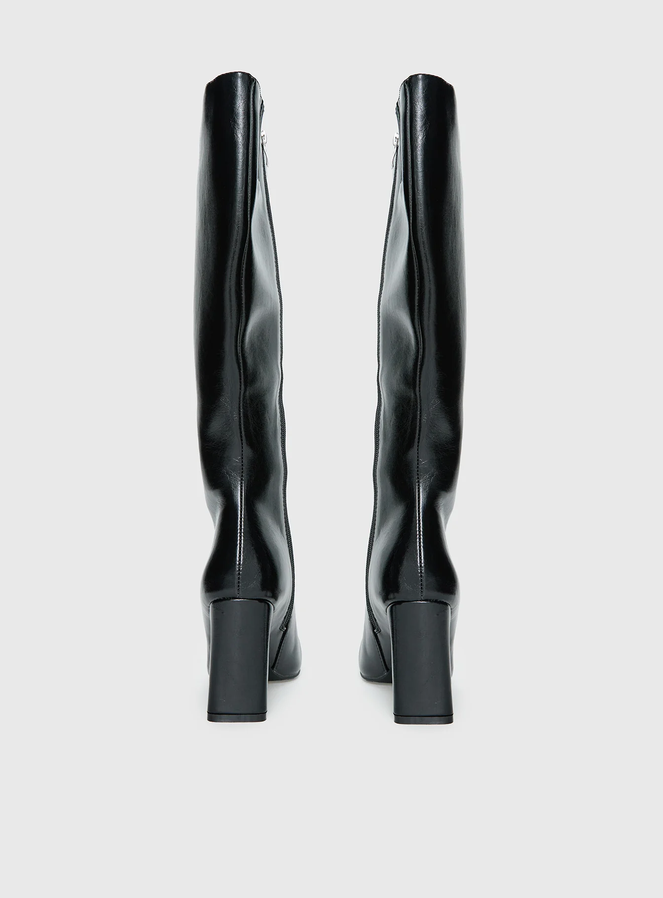 Sawyer Knee High Boots Black Crinkle