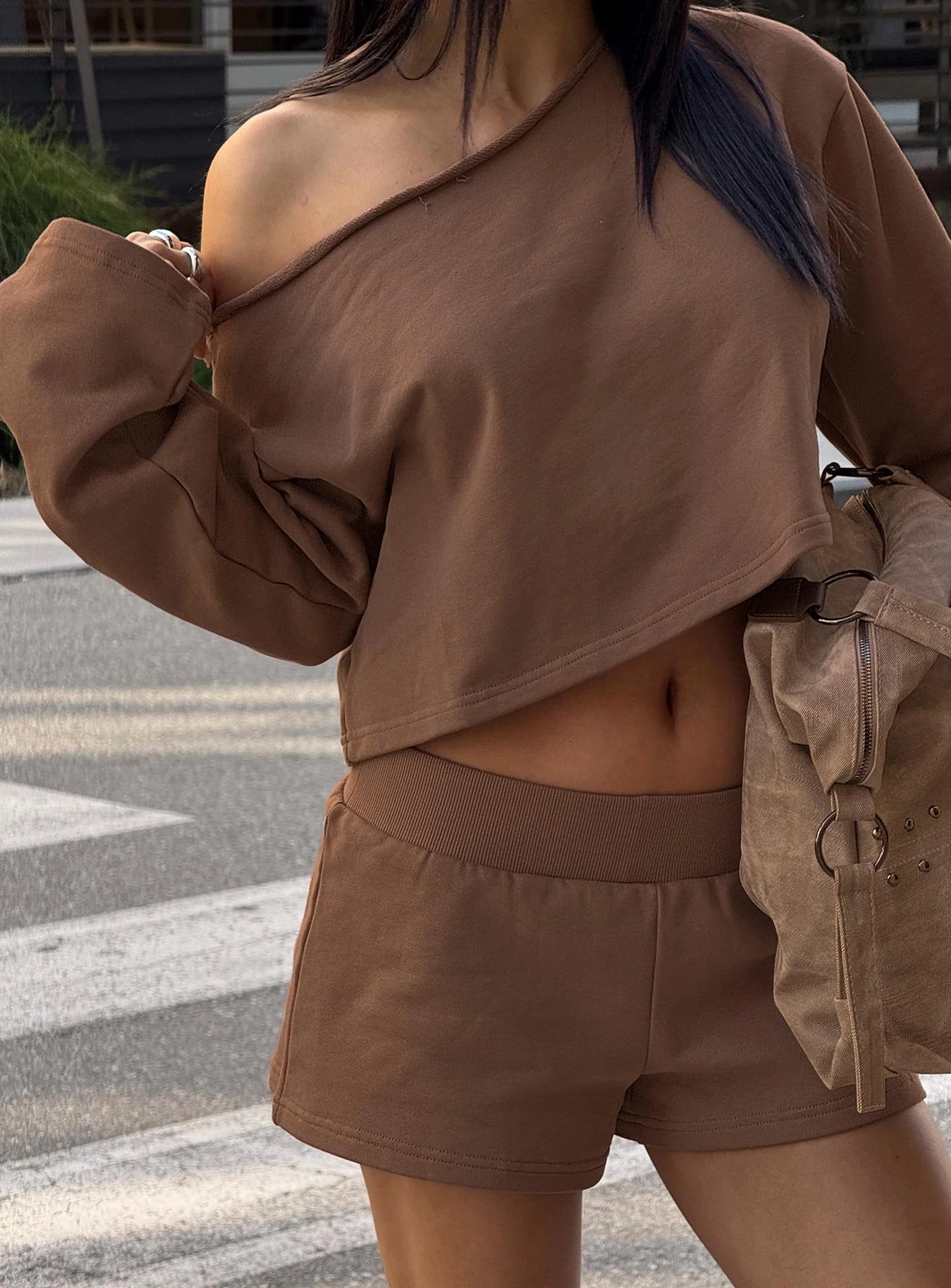 Daybreak Rib Waist Shorts Cocoa