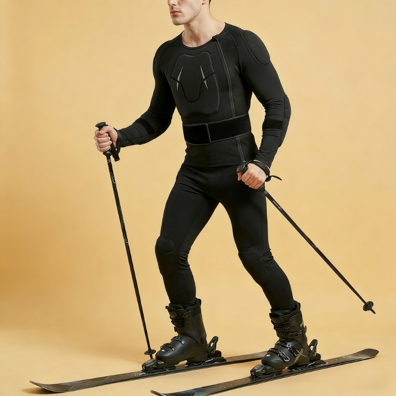 Skier on a snowy mountain slope