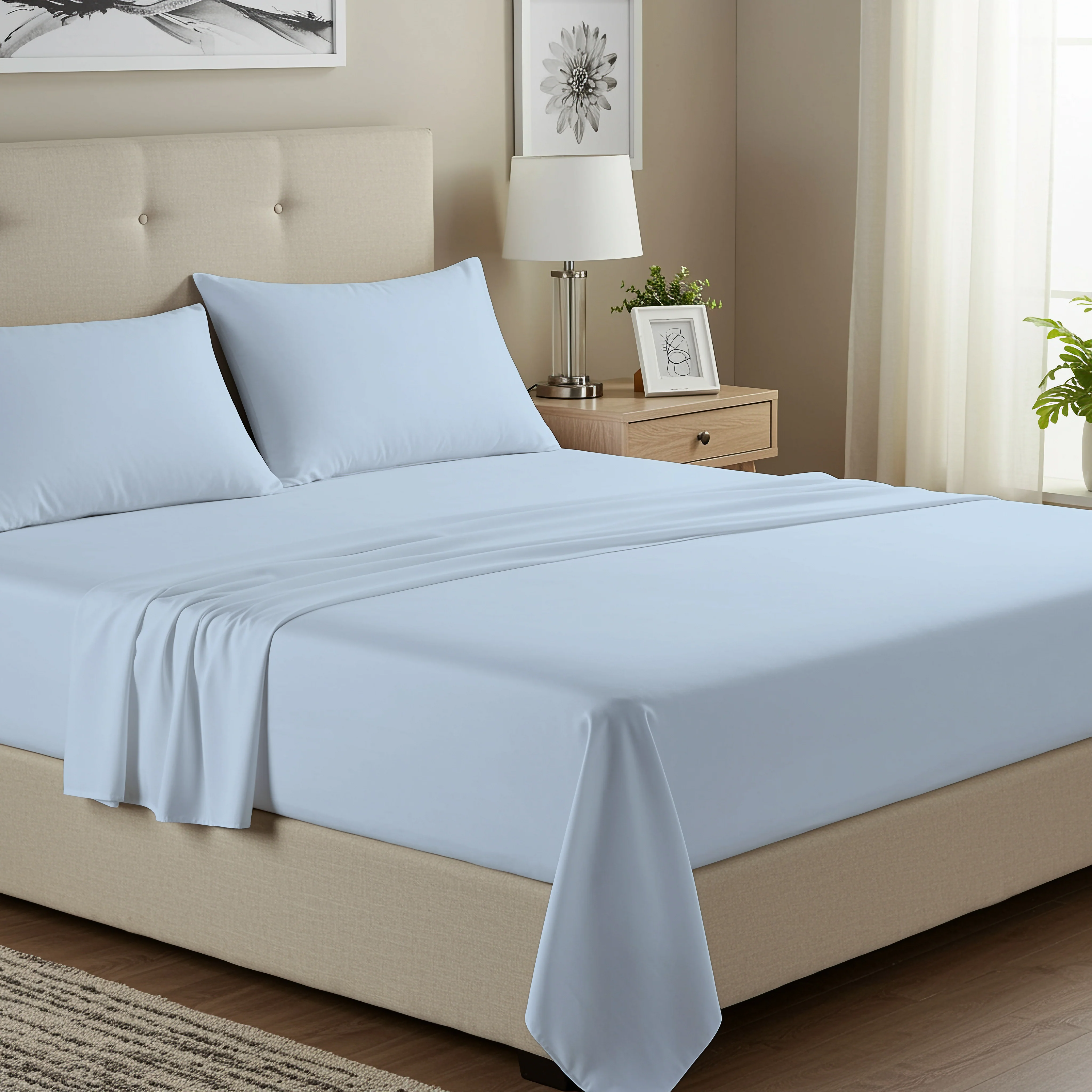 Formr Cotton Percale Sheet Set, Blue