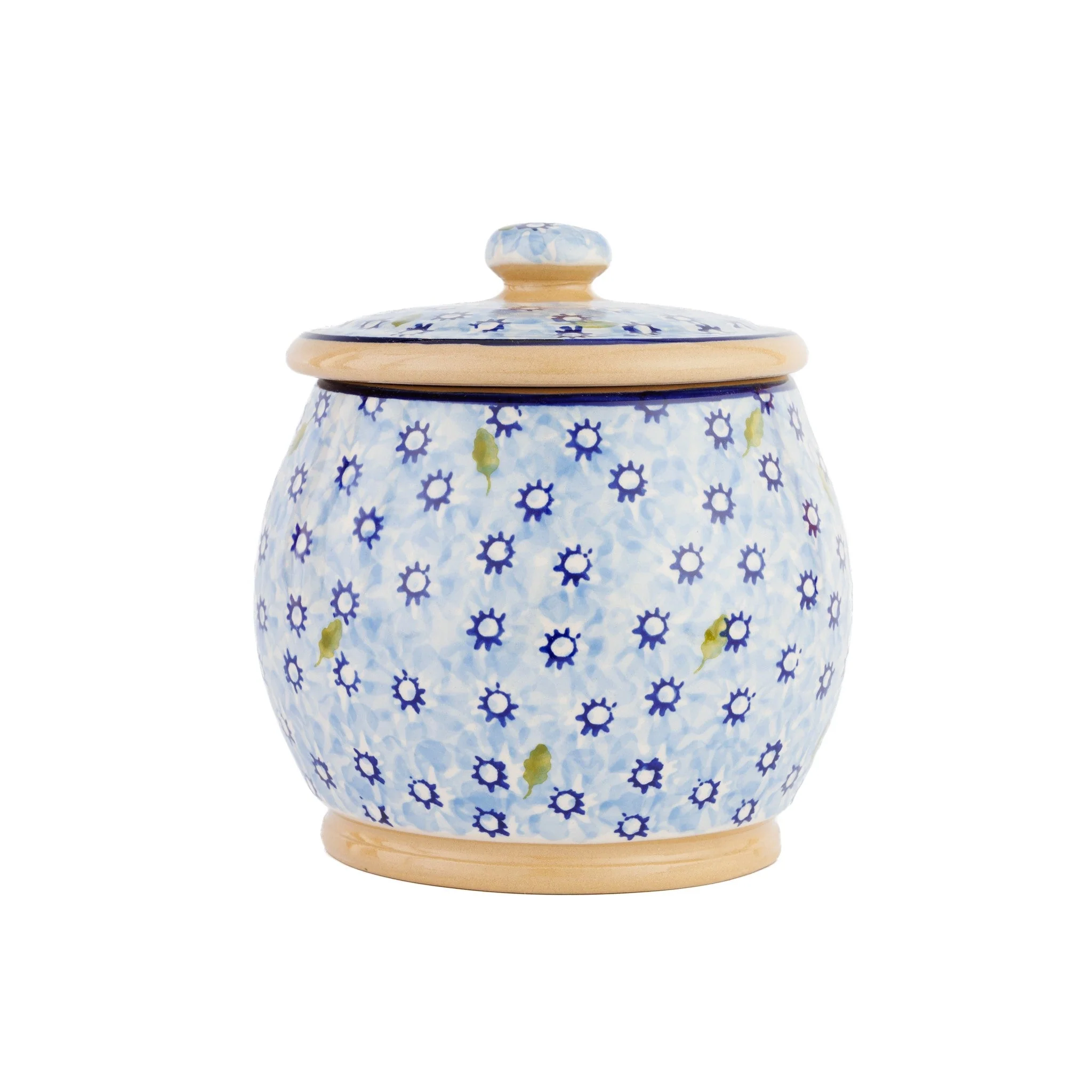 Small Round Lidded Jar Light Blue
