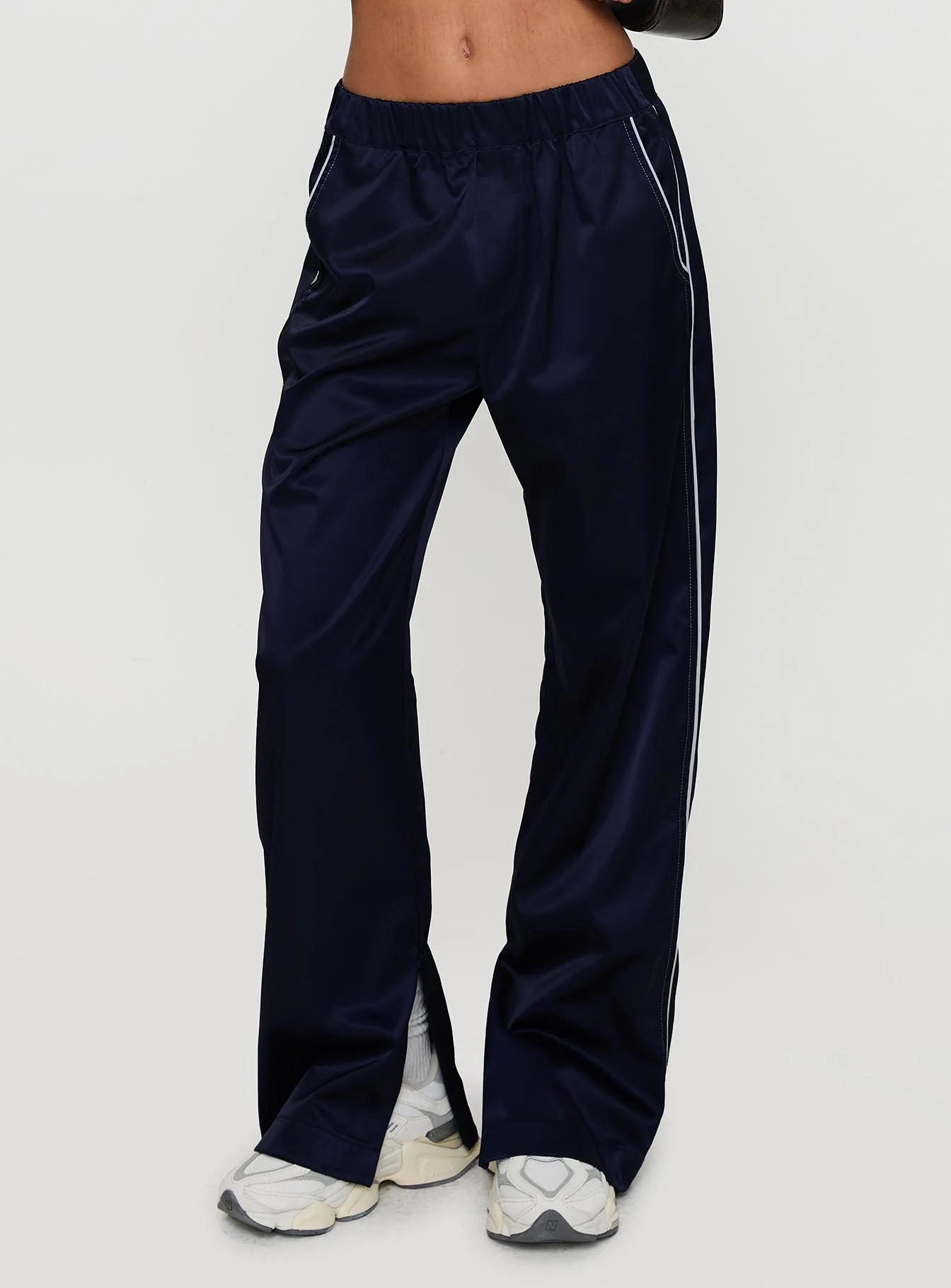 Travalta Satin Track Pant Navy