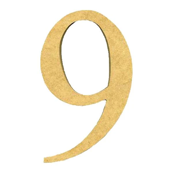 Sullivans MDF Board Numeral, 9- 6x60mm