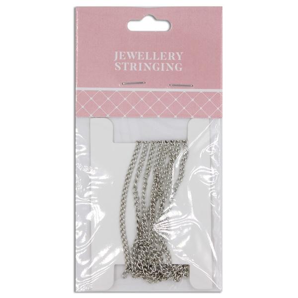 3x2mm Mini Twisted Oval Link Chain, Dark Silver- 1m- Sullivans