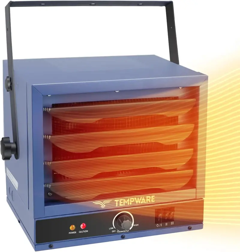 Cyfrowy grzejnik sufitowy o mocy 7500 W do garaży i warsztatów – 240 V, ze zdalnym sterowaniem i 12-godzinnym timerem