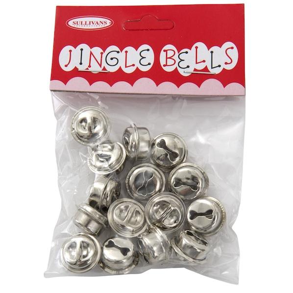 Sullivans Jingle Bells, Silver 15mm- 15pc