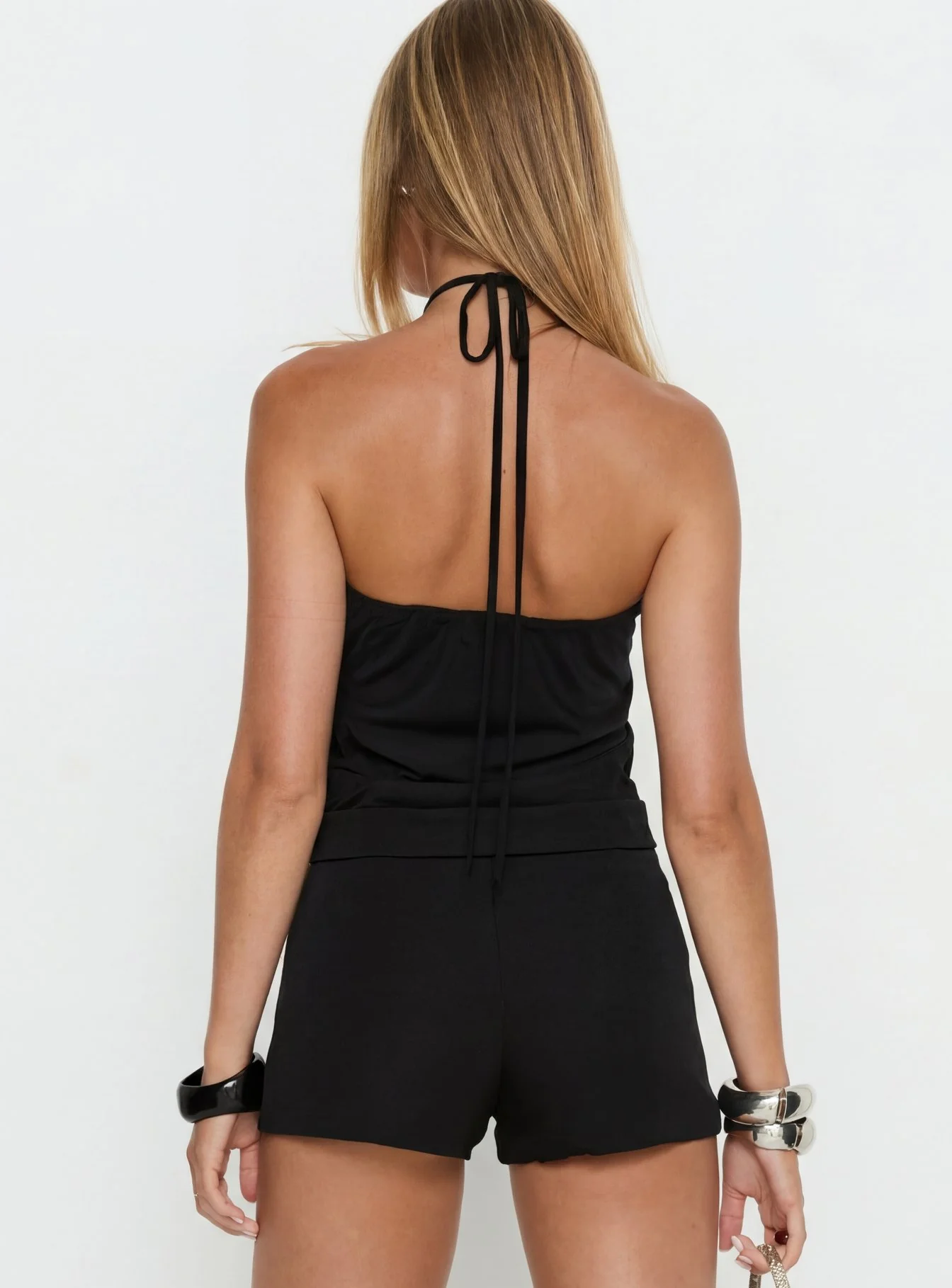 Hedlea Draped Ring Detail Top Black