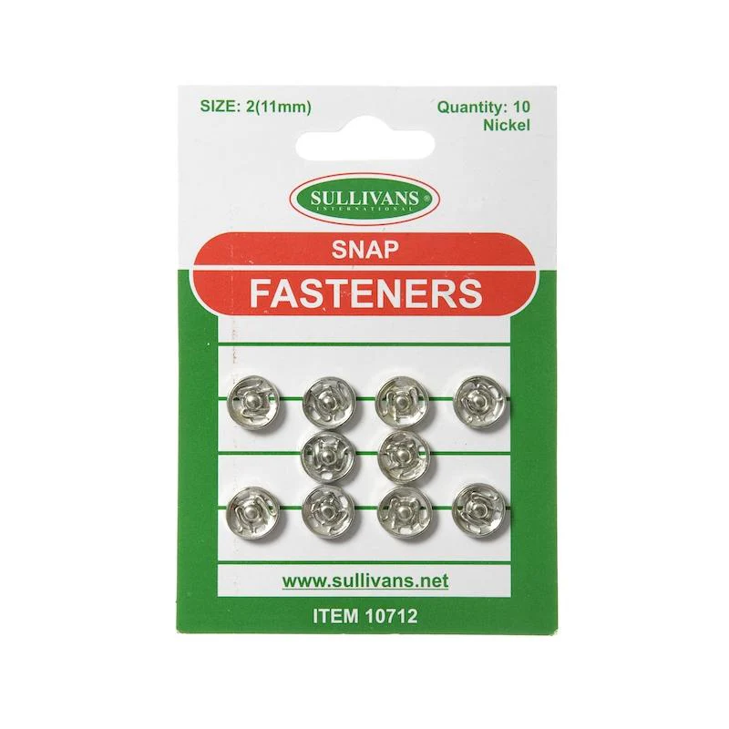 Sullivans Snap Fasteners Size 2, Silver- 10pk