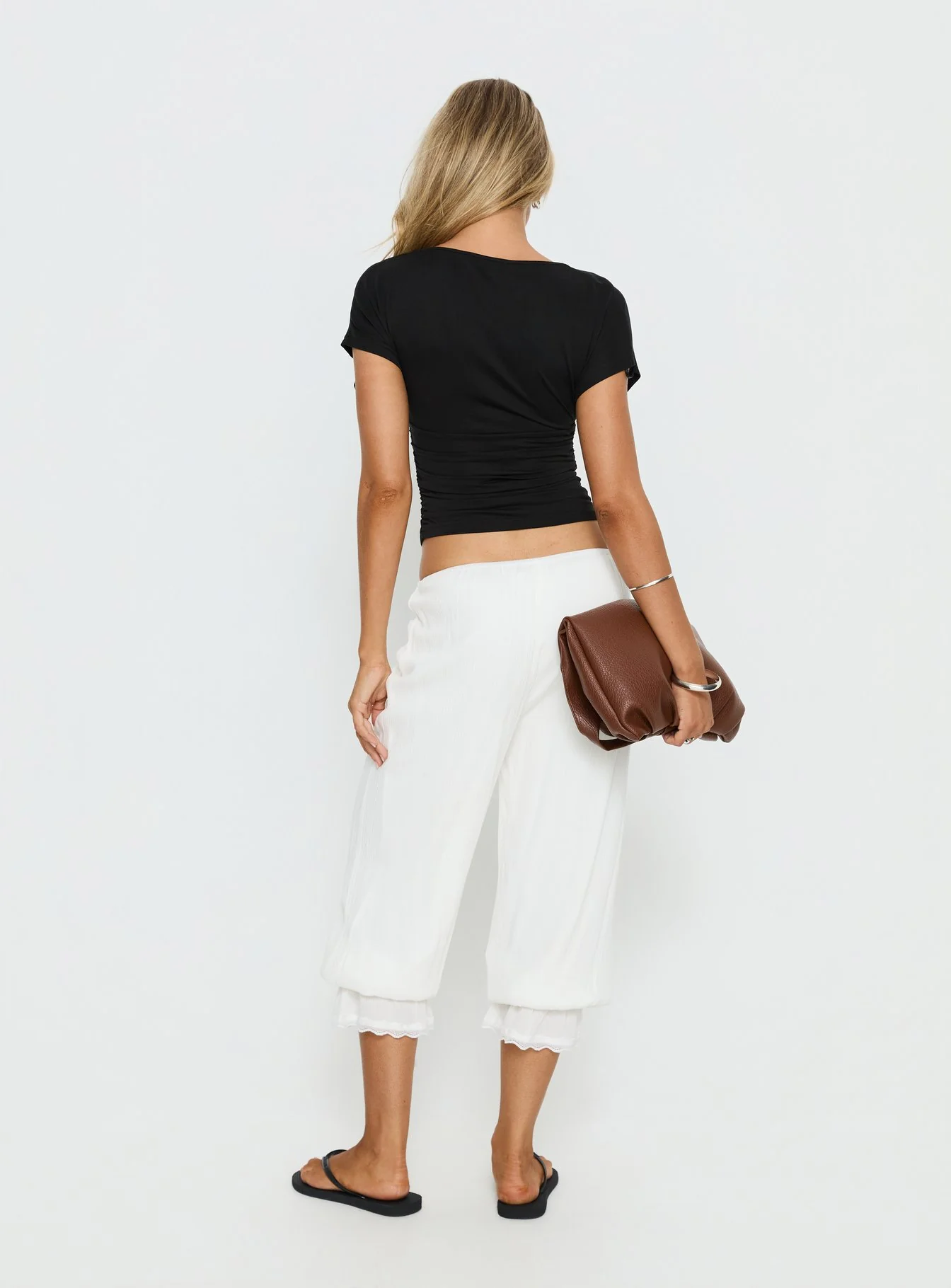 Basma Bloomer Trouser Pants Rayon White